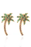 Palm Angels Palm Shaped Earrings Embellished With Rhinestones In Gold