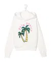 Palm Angels Palm-tree Embroidered Cotton Hoodie In White