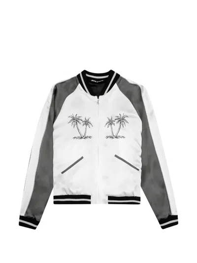 Palm Angels Palm Tree Embroidered Jacket In White