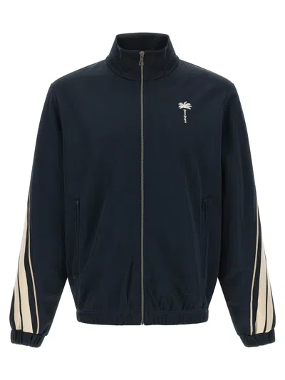 Palm Angels Palm Tree Embroidered Sweatshirt In Blue