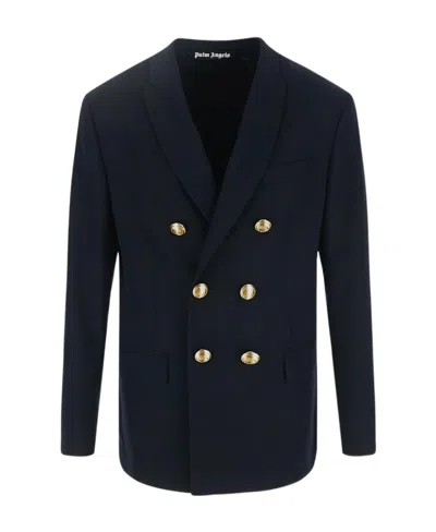 Palm Angels Palm Tree-embroidery Blazer In Black