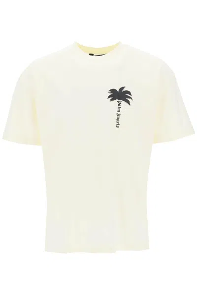 Palm Angels Pam Tree-print Cotton T-shirt In Yellow