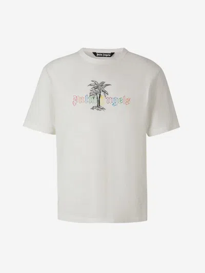 Palm Angels Palm Tree Graphic T-shirt In White