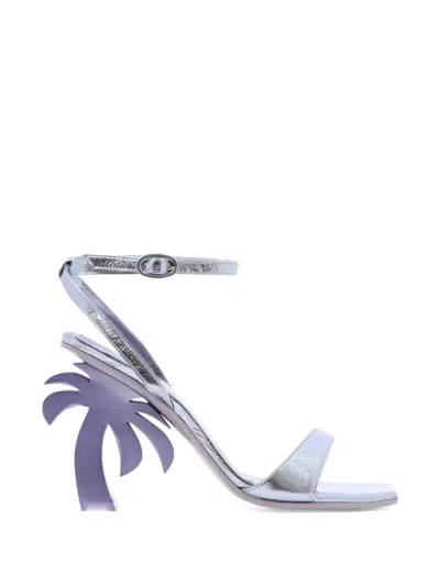 Palm Angels Palm Tree Heel Sandals In Purple