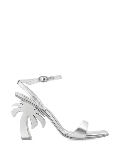 Palm Angels Palm Tree Heels Sandals In White