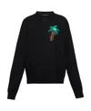 Palm Angels Black Wool Blend Sweater In Black