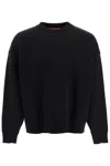 Palm Angels Palm Tree Intarsia Crewneck Sweater In Black