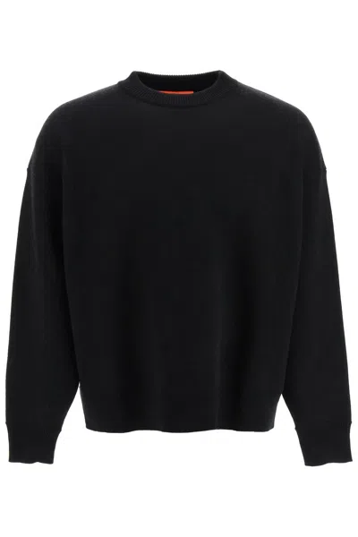 Palm Angels Palm Tree Intarsia Crewneck Sweater In Black
