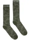 Palm Angels Jacquared Palms Socks In Green