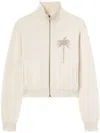 Palm Angels Palm Inlay Track Knit Jacket In Neutrals