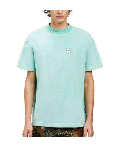 Palm Angels Palm Tree-logo Cotton T-shirt In Blue