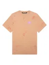 Palm Angels Palm-tree Paint-splatter T-shirt In Orange
