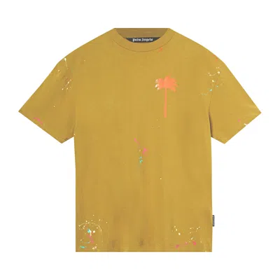 Pre-owned Palm Angels Palm Tree Painted T-shirt 'brown/orange'