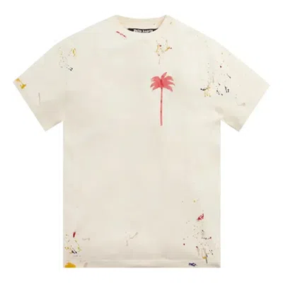 Palm Angels Palm Tree Painted T-shirt 'off White Red'