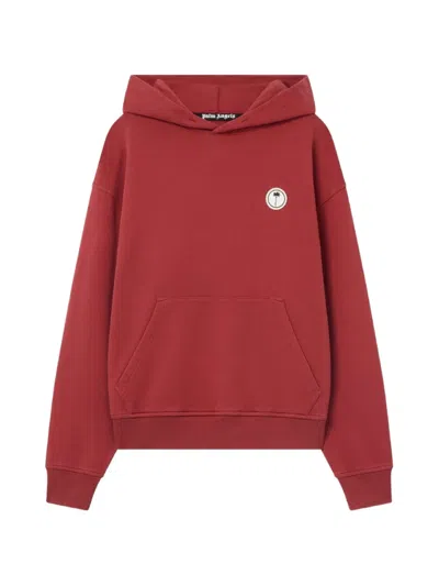 Palm Angels Palm Tree Patch Hoodie In Red