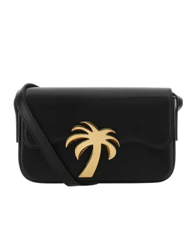 PALM ANGELS PALM ANGELS PALM TREE-PLAQUE FOLDOVER TOP CROSSBODY BAG