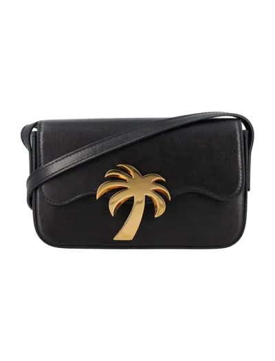 Palm Angels Palm Tree Plaque Shoulder Bag In Black