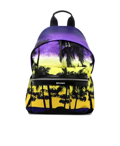 Palm Angels Palm Tree Print Backpack In Black