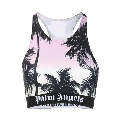 Pre-owned Palm Angels Palm Tree Print Crop Top 'pink' | Women's Size M