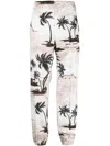 Palm Angels Island Print Elastic Waistband Trousers In Multi