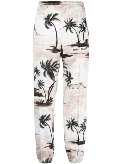 PALM ANGELS PALM-TREE PRINT PRESSED-CREASE TROUSERS