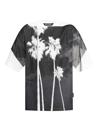 Palm Angels Short Sleeve T-shirt In Gray