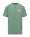 Palm Angels Palm Tree-print T-shirt In Green