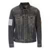 Palm Angels Palm Tree Print Washed Denim Jacket 'black Wash'