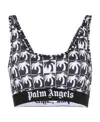Palm Angels Palm Tree-print Cropped Top In Black
