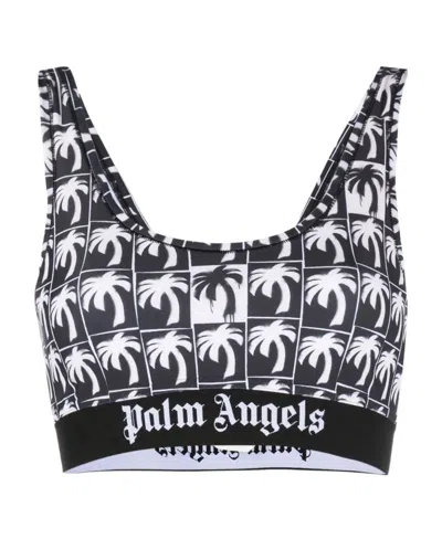 Palm Angels Palm Tree-print Cropped Top In Multi