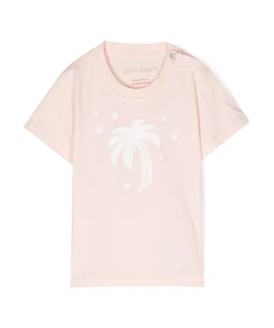 Palm Angels Palm Tree Printed T-shirt In Pink