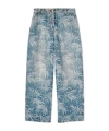 Palm Angels Blue Baggy Palms Wash Pattern Jeans In Blue