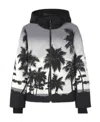 Palm Angels Black Printed Polyester Palm Ski Jacket In Gray