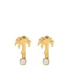Palm Angels Palmen-ohrringe Mit Strass In Yellow