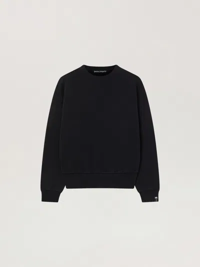Palm Angels Palm Tree Statment Regular Crewneck In Black - Off White