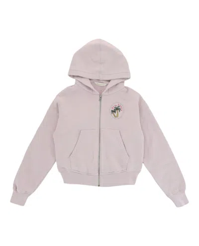 Pre-owned Palm Angels Palm Tree Zipup Hoodie In Lilac/green