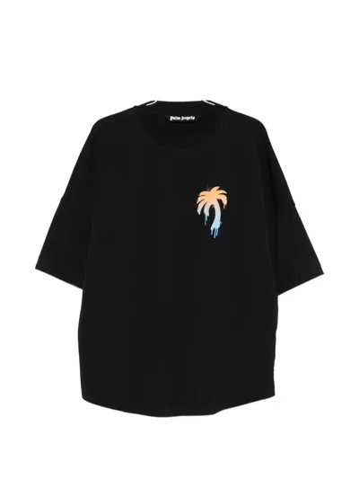 Palm Angels I Love Pa Crew Neck Graphic Shirt In Black