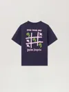 Palm Angels Graphic Print Tic Tac Toe T-shirt In Blue