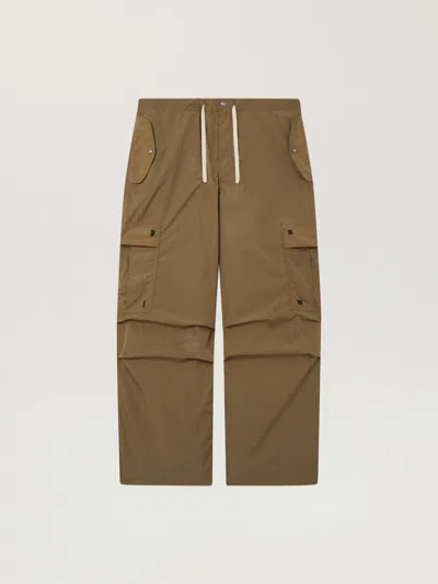 Palm Angels Palm Type Loose Cargo Pants In Kaki - Black