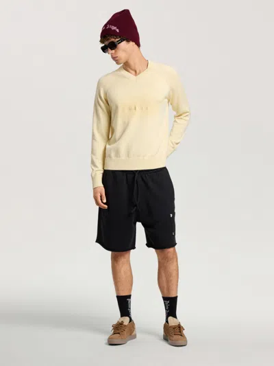 Palm Angels Palm Type Sweat Shorts In Blue