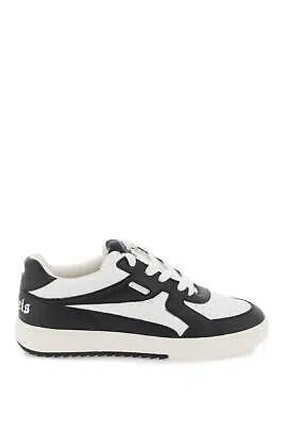 Pre-owned Palm Angels Palm University Leather Sneakers In White Blac