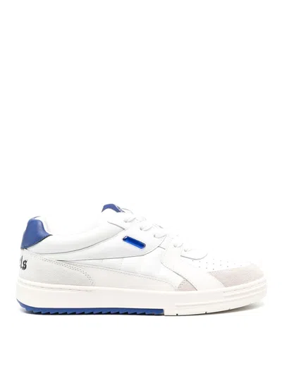 Palm Angels Palm University Low-top Leather Sneakers In Blue