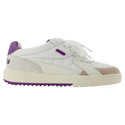 PALM ANGELS PALM UNIVERSITY SNEAKERS - PALM ANGELS - WHITE/PURPLE - LEATHER