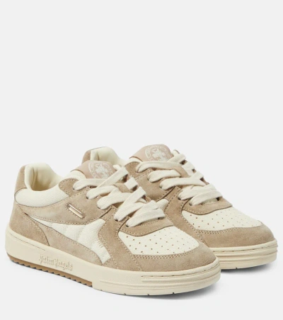 Palm Angels Palm University Suede Sneakers In White