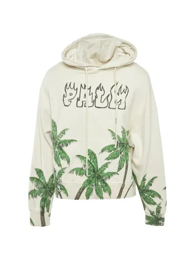Pre-owned Palm Angels Palma Skull-print Hoodie In Neutral