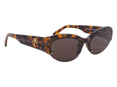 Pre-owned Palm Angels Palmdale Sunglasses In Havana Brown (peri054s24pla0016064)