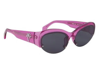 Pre-owned Palm Angels Palmdale Sunglasses In Pink Dark Grey (peri054s24pla0013007) In Multi