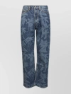 PALM ANGELS PALMITY LASERED DENIM TROUSERS WITH BELT LOOPS