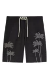 Palm Angels Palms Print Swim Shorts In Schwarz