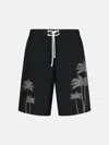 Palm Angels 'palms' Black Polyester Swimsuit In Black